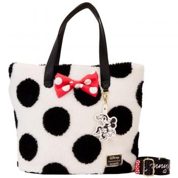 Disney Loungefly Minnie Mouse Classic Sherpa Tote Bag - Rocks the Dots Edition