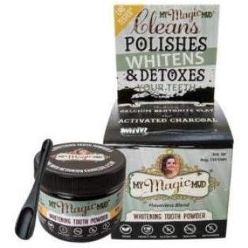 My Magic Mud Activated Charcoal Tooth Powder for Whitening, 100% Natural Oral Care, Fluoride-Free, Non-GMO, Original, 150 uses, 1.06 oz.
