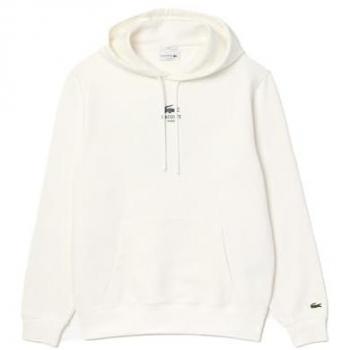 Sudadera unisex con capucha estampada Lacoste Big Logo blanco puro - L