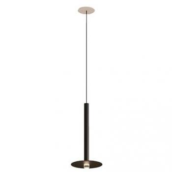 Lámpara Colgante de Techo Minimalista LED 3.2W 169lm con Florón Empotrable Negro Mate y Lámpara Candle Cilíndrica Oro Ø 2,5 cm