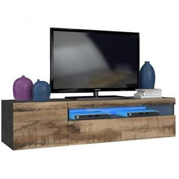 Mueble base TV industrial 155 cm con puerta y cajón abatible color Daiquiri Pero Ardesia M