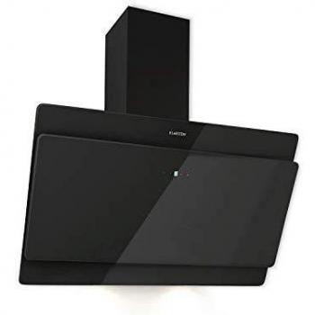 Klarstein Aurica - Campanas extractoras cocina, Campana extractora diseño con 3 potencias, Campana extractora decorativa con control táctil, Filtro de aluminio, Hasta 620 m³/h, 90 cm ancho, Negro