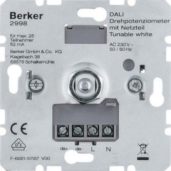 Berker DALI Tunable White Rotary Potentiometer with Power Supply 2998