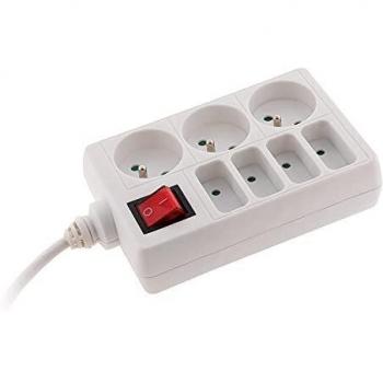 Bloc multiprises Zenitech blanco 4x6A + 3x16A
