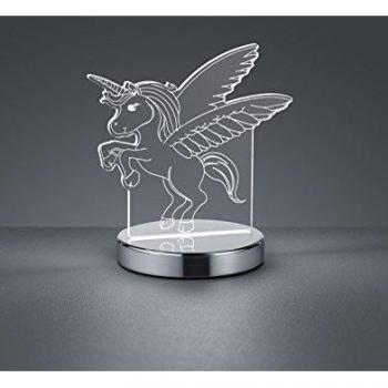 Lámpara de mesa LED Karo con holograma 3D de unicornio, altura 17 cm y luz ajustable