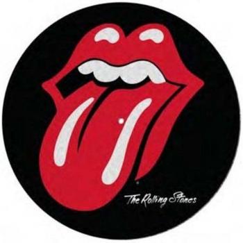 Tapete para tocadiscos de fieltro negro con logo de The Rolling Stones