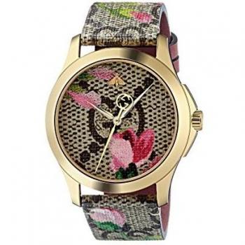 Gucci Reloj Análogo clásico para Mujer de Cuarzo con Correa en Cuero YA1264038