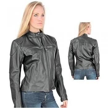 OJ Mirage Lady Chaqueta Con Capucha 4 Estaciones de Doble Capa y Exterior de Piel de Búfalo y Forro Polar Desmontable, Negro, L