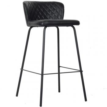 Taburete DKD Home Decor 40 x 42,5 x 81,5 cm Negro Azul Metal Azul marino