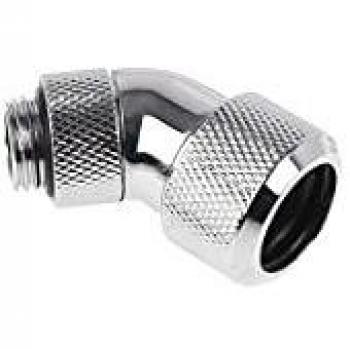 Conector de Tubo Duro 16mm Giratorio a 45° G1/4 - Cromo para Refrigeración Líquida