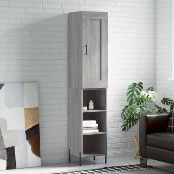 Aparador alto de madera multicapa gris Sonoma 34,5x34x180 cm