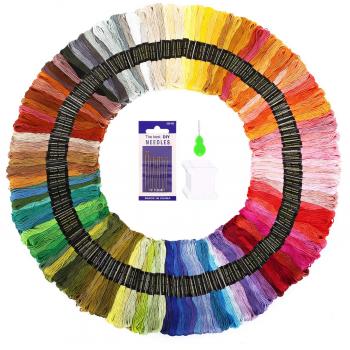 SOLEDI Hilo de Punto de Cruz 150 Tipos de Colores Bordados Hilo de Bordar de Algodón 100%（150 Colores ）
