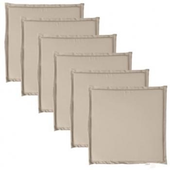 Cojines de Asiento de Jardín Cuadrados 6 uds 45x45x2 cm Color Taupé, Gris Claro, Antracita - Cojín Decorativo para Muebles de Salón y Exterior