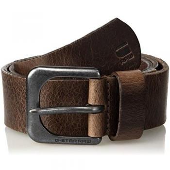 G-Star Raw Men's Zed Dark Brown Leather Belt with Black Metal Buckle, 105 cm