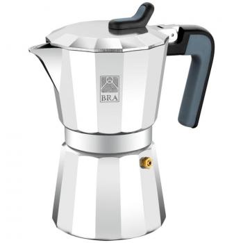 BRA Cafetera, Metal, Plata, 3 tazas