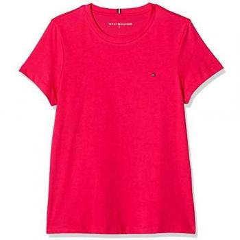 Tommy Hilfiger New Crew Neck tee Ropa Deportiva de Punto, Rosa