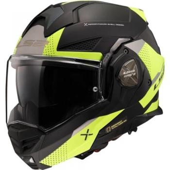 LS2 FF901 Advant X Oblivion Casco Modular Moto - Negro Amarillo (3XL)