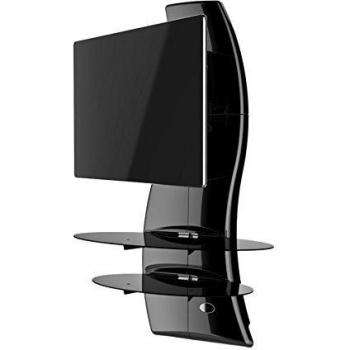Meliconi Ghost Design 2000 DR - Mueble de Pared orientable con 2 ménsulas para Pantallas Plasma/LCD de 32 - 63'', Color Negro