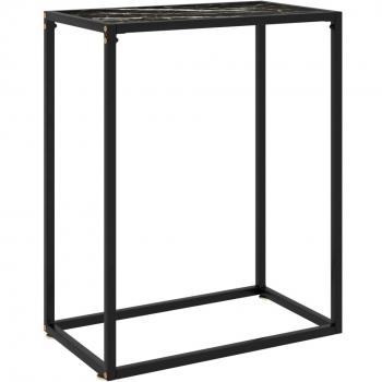 vidaXL Console Table Black 60x35x75 cm Tempered Glass