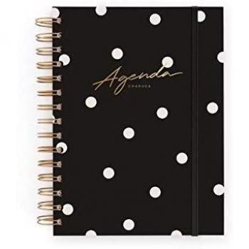 Agenda sin fechas. Negra. Semana+notas