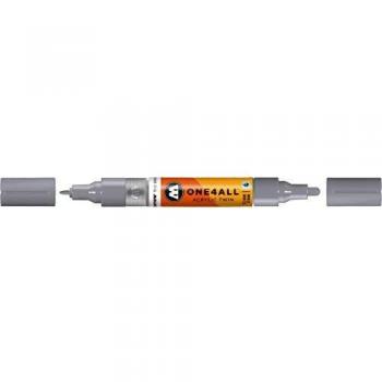 Marcador Permanente Molotow One4All Acrílico Twin Refillable 1.5mm y 4mm - Gris Pastel