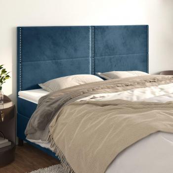 Cabeceros de terciopelo azul oscuro 100x5x78/88 cm - Pack de 4 unidades