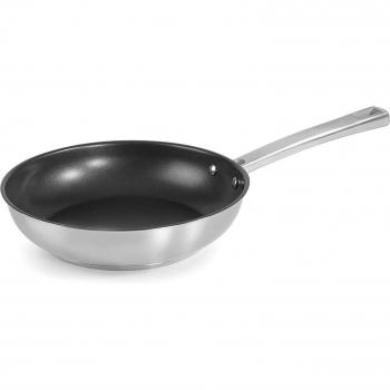 Sartén Antiadherente de Acero Inoxidable 18/10 Lacor Foodie, 24cm, Ecológica y Libre de PFOA, Compatible con Todo Tipo de Cocinas y Horno