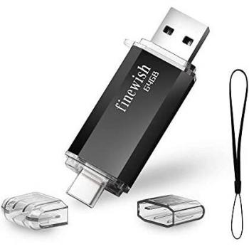 Tipo C Memoria USB 64gb, Pendrive USB C 64 GB 2 en 1 Tipo C Y USB 2.0 Memoria Flash 64gb para Smartphones Android, Windows, Android, Pc, Tabletas, Almacenamiento DE Datos Externo Etc