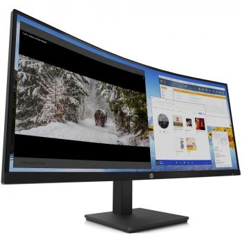 HP M34d 34 Curved UltraWide QHD VA LED Monitor with USB-C, 100Hz Refresh Rate, Flicker-Free Technology, HDMI - Black