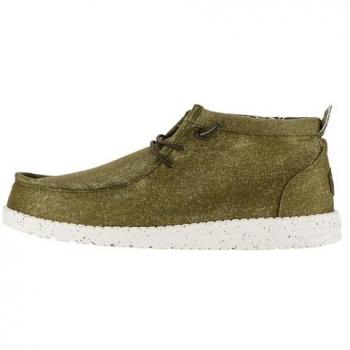 Botas HEYDUDE Wally Mid Canvas para Hombre, Color Oliva, Talla 45