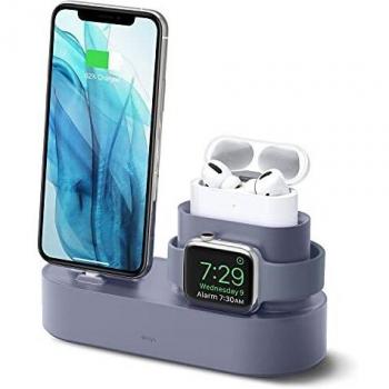 elago 3 en 1 Base de Carga Compatible con Apple Watch Series SE,6/5/4/3/2/1, Compatible con AirPods Pro, Compatible con Todos Modelos de iPhone [Necesario Cable Original-No Incluido]