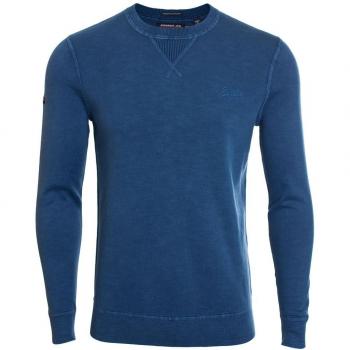 Superdry Hombre Garment Dye LA Sudadera, Azul, X-Large