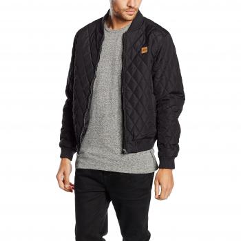 Urban Classics Black Diamond Quilt Nylon Jacket for Men 5XL