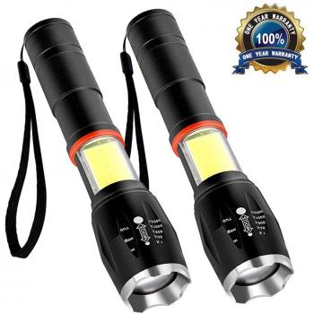 LED Linterna Táctica, RegeMoudal Kit de Linterna Táctica 800 Lumens, 6 Modos Luz,Recargable,Impermeable,Portátil,Enfoque Ajustable,Para Cámping/Ciclismo/Excursionismo/Emergencia