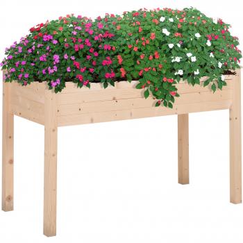 Huerto Urbano Elevado de Madera 122,5x56,5x76 cm con Tela no Tejida