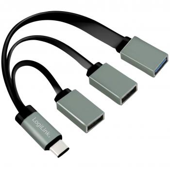 Hub USB-C 3 Puertos SuperSpeed 2x USB 2.0 y 1x USB 3.0 Negro