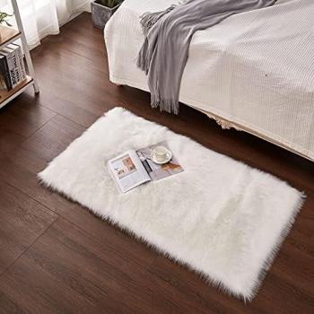 Cumay Piel de Imitación, Artificial Alfombra, excelente Piel sintética de Calidad Alfombra de Lana ，Adecuado para salón Dormitorio baño sofá Silla cojín