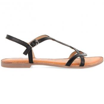 Sandalias planas de piel para mujer con plantilla acolchada