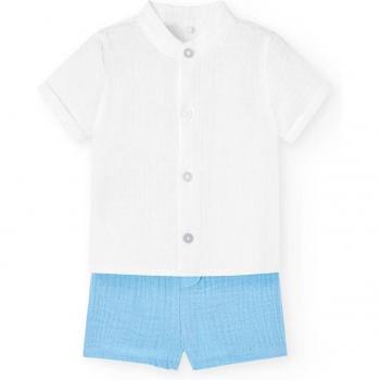 Conjunto de bebé niño Boboli con camisa cuello mao y short