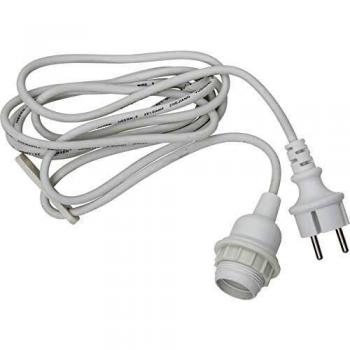 Portalámpara E27 Ute con cable de 2,5 m, color blanco para exterior - Máx. 25W