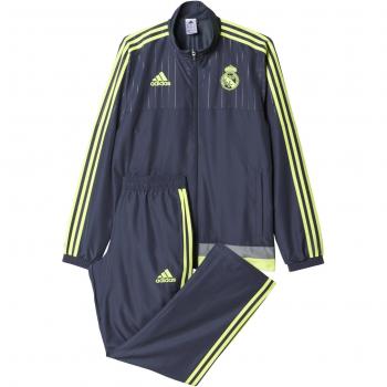adidas Real Madrid CF Pres Suit 2015/2016 - Chándal, color gris / lima, talla M