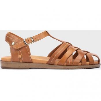 Sandalias de piel Pikolinos Formentera Brandy con detalle de hebilla