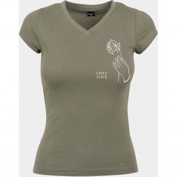 Mister Tee Women's Only Love Olive T-Shirt, 100% Cotton