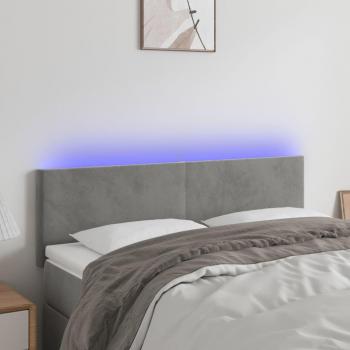 Cabecero LED de Terciopelo Gris Claro 144x5x78/88 cm