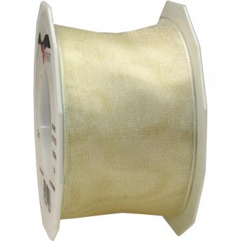 Präsent Cinta de Organza con Borde de Alambre, Negro, 60mm-25m, 25