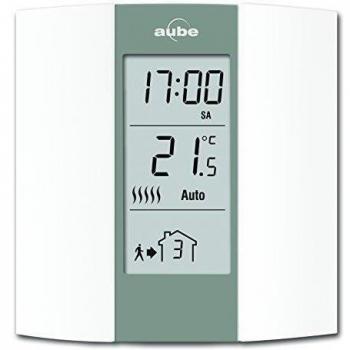 Aube TH136 - Termostato programable, color crema y gris