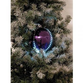 Europalms 83501240 Bola de Nieve Decorativa con Luces LED, Violeta, 8 cm
