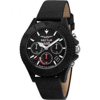 Reloj Hombre Sector Save the Ocean Cronógrafo Cuarzo 44mm Negro