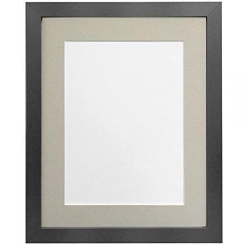 FRAMES BY POST Marco de Fotos, 25 mm de Grosor, H7, Color Blanco, Madera, Plateado, 14 x 11 Image Size 12 x 8 Inch