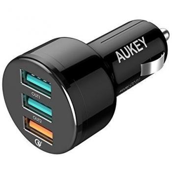Aukey CC-T11-YYES - Cargador de coche, color negro